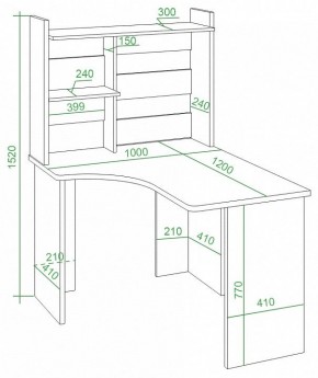 Стол компьютерный Домино Lite СКЛ-Угл120+НКЛ-100 в Сургуте - surgut.mebel24.online | фото 2