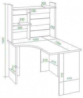 Стол компьютерный Домино Lite СКЛ-Угл120+НКЛ-100 в Сургуте - surgut.mebel24.online | фото 2
