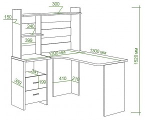 Стол компьютерный Домино Lite СКЛ-Угл130+НКЛ-120 в Сургуте - surgut.mebel24.online | фото 2