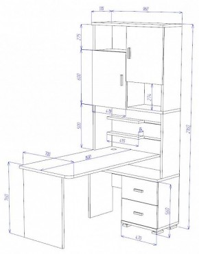 Стол компьютерный Домино СР-720/160 в Сургуте - surgut.mebel24.online | фото 2