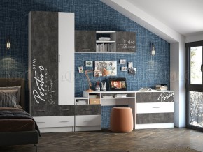 ВЕГА NEW Позитив Стол компьютерный (Бетон темный/белый) в Сургуте - surgut.mebel24.online | фото 2