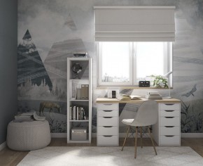 Стол письменный Ингар 2/55 140x75x55, дуб беленый/белый в Сургуте - surgut.mebel24.online | фото 4