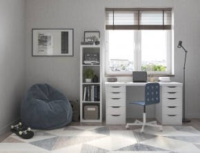 Стол письменный Ингар белый, 140x75, с двумя тумбами в Сургуте - surgut.mebel24.online | фото 2