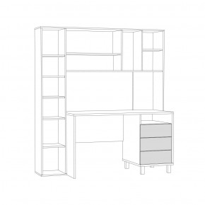 Стол рабочий 12.95 N Комфорт (Дуб сонома, Темно - серый U2601) в Сургуте - surgut.mebel24.online | фото 3