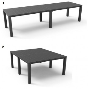 Стол раскладной Джули (Julie Double table 2 configurations) Графит в Сургуте - surgut.mebel24.online | фото 1