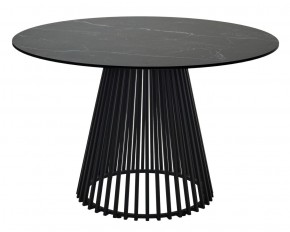 Стол TERNI 120 MATT BLACK MARBLE SOLID CERAMIC Черный мрамор матовый, керамика /Черн.каркас, ®DISAUR в Сургуте - surgut.mebel24.online | фото 1