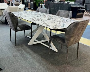 Стол VICENZA 220 BULGARI WHITE, керамика / белый, ®DISAUR в Сургуте - surgut.mebel24.online | фото 2