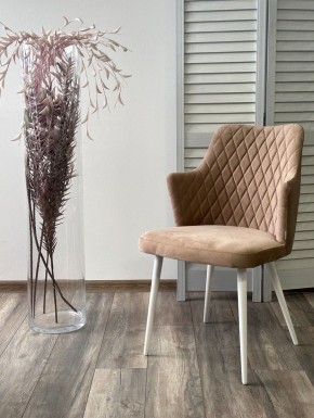 Стул HERMAN 360 град. БЕЖЕВЫЙ #5, велюр / белый каркас М-City в Сургуте - surgut.mebel24.online | фото 2