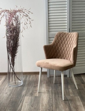 Стул HERMAN 360 град. БЕЖЕВЫЙ #5, велюр / белый каркас М-City в Сургуте - surgut.mebel24.online | фото 4