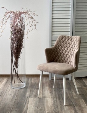 Стул HERMAN 360 град. ЛАТТЕ #25, велюр / белый каркас М-City в Сургуте - surgut.mebel24.online | фото 2