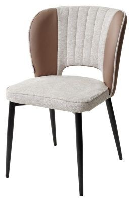 Стул HERMES WZ2042-02 светло-бежевый фактурный велюр/ HK017-31 серо-коричневый PU, М-City в Сургуте - surgut.mebel24.online | фото 1