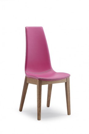 СТУЛ  SELLY, ASH WALNUT 167/ SOFT PIENO FIORE 275 FUSSIA с черн.строчкой в Сургуте - surgut.mebel24.online | фото