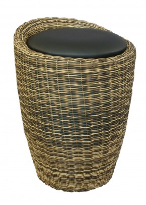Табурет с местом для хранения LM-1100Rattan, чёрный в Сургуте - surgut.mebel24.online | фото