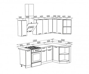 ТЕХНО Кухонный гарнитур угловой 1,7х1,3 м Компоновка №6 в Сургуте - surgut.mebel24.online | фото 8