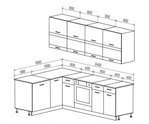 ТЕХНО Кухонный гарнитур угловой 2,4х1,6 м Компоновка №4 в Сургуте - surgut.mebel24.online | фото 6