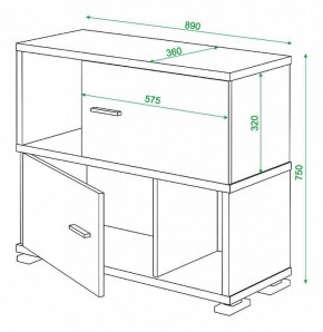 Тумба комбинированная Домино СБ-30/2 в Сургуте - surgut.mebel24.online | фото 2