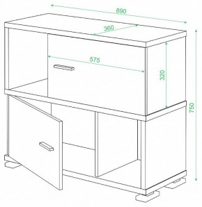 Тумба комбинированная Домино СБ-30/2 в Сургуте - surgut.mebel24.online | фото 2