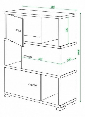 Тумба комбинированная Домино СБ-30/3 в Сургуте - surgut.mebel24.online | фото 2