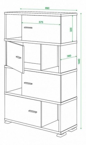 Тумба комбинированная Домино СБ-30/4 в Сургуте - surgut.mebel24.online | фото 3