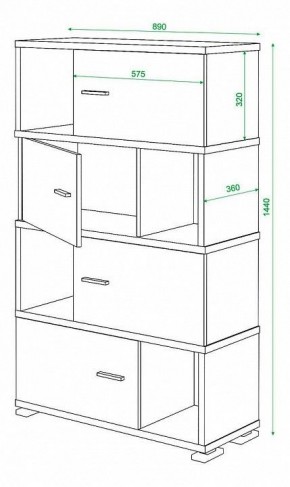 Тумба комбинированная Домино СБ-30/4 в Сургуте - surgut.mebel24.online | фото 2