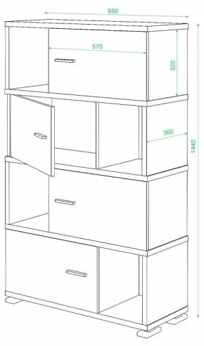 Тумба комбинированная Домино СБ-30/4 в Сургуте - surgut.mebel24.online | фото 2