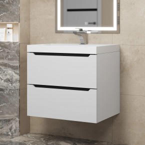 Тумба под раковину Uperwood Tanos 60 см, подвесная, белая/графит в Сургуте - surgut.mebel24.online | фото