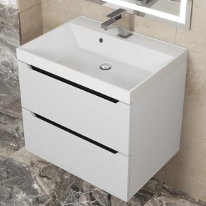 Тумба под раковину Uperwood Tanos 60 см, подвесная, белая/графит в Сургуте - surgut.mebel24.online | фото 10