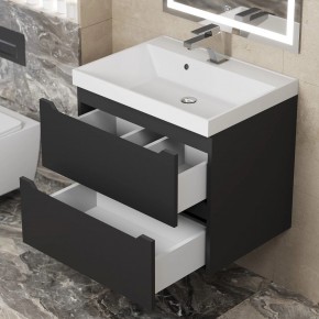 Тумба под раковину Uperwood Tanos 60 см, подвесная, черная матовая в Сургуте - surgut.mebel24.online | фото 2