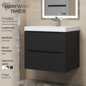 Тумба под раковину Uperwood Tanos 60 см, подвесная, черная матовая в Сургуте - surgut.mebel24.online | фото 3