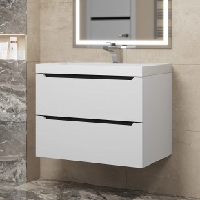 Тумба под раковину Uperwood Tanos 70 см, подвесная, белая/графит в Сургуте - surgut.mebel24.online | фото