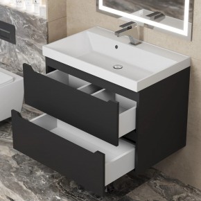 Тумба под раковину Uperwood Tanos 70 см, подвесная, черная матовая в Сургуте - surgut.mebel24.online | фото 2