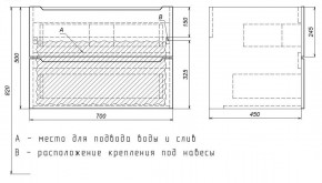 Тумба под раковину Uperwood Tanos 70 см, подвесная, черная матовая в Сургуте - surgut.mebel24.online | фото 7