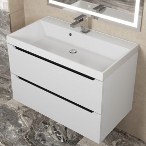 Тумба под раковину Uperwood Tanos 80 см, подвесная, белая/графит в Сургуте - surgut.mebel24.online | фото 8