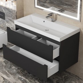 Тумба под раковину Uperwood Tanos 90 см, подвесная, черная матовая в Сургуте - surgut.mebel24.online | фото 10