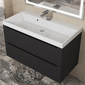 Тумба под раковину Uperwood Tanos 90 см, подвесная, черная матовая в Сургуте - surgut.mebel24.online | фото 11