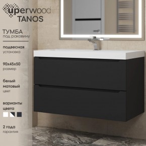 Тумба под раковину Uperwood Tanos 90 см, подвесная, черная матовая в Сургуте - surgut.mebel24.online | фото 3
