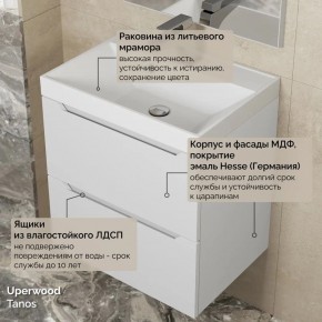 Тумба с раковиной Uperwood Tanos 50 см, подвесная, белая матовая в Сургуте - surgut.mebel24.online | фото 6